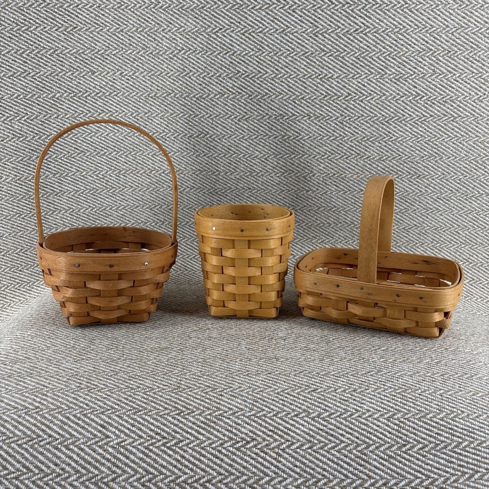 Longaberger Vintage Basket Bundle Lot Of 3 1993-1998